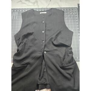 Amy Enjoy Life Black Tailored longline Vest Waistcoat Sleeveless Blazer Large